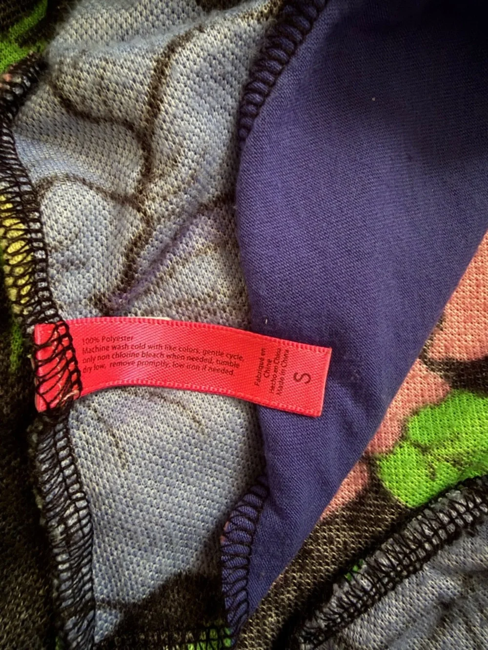 Betsey Johnson Intimates Robe Terry Cloth Retro Neon Whimsical Ruffle Floral 90s - Picture 8 of 10
